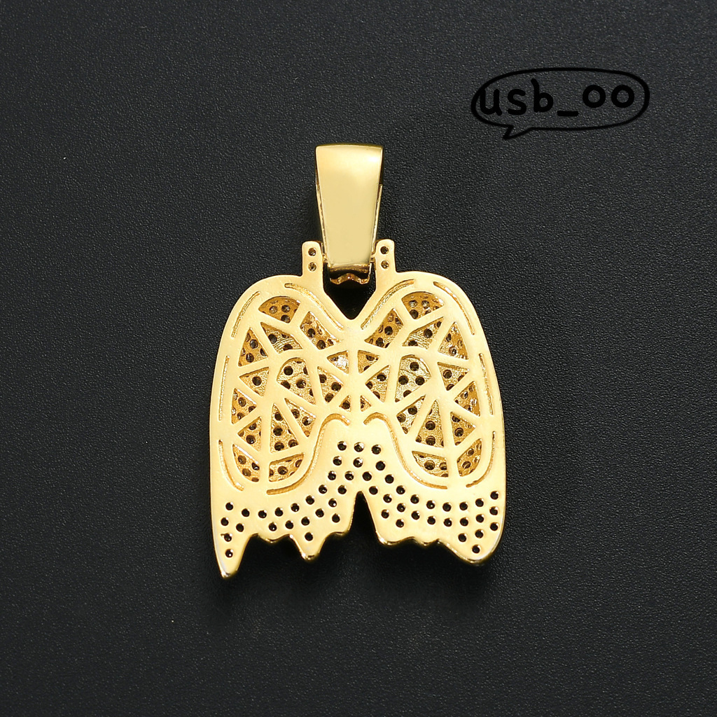 Bubble Letter Pendant Two-color Moissanite Personality Creative Splicing Couple Green lava Letter Pendant Hip Hop Jewelry