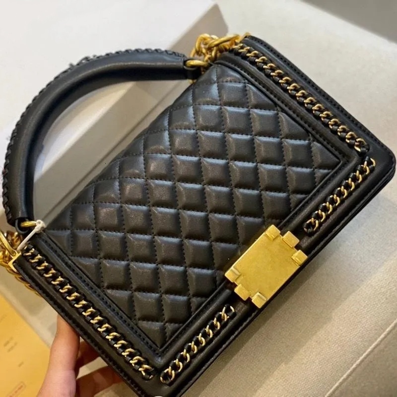 cc Boy Designer Handbag shoulder bag Sg Side Bag Calfskin Sier Gold-Tone Adjustable Chain Purse Metal Lock Gabrielle Quilted For Women 25 20CM