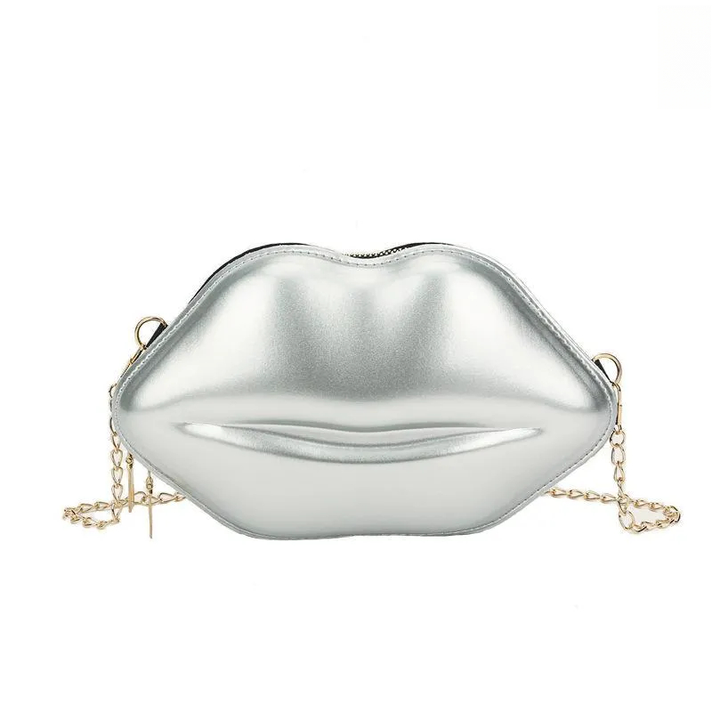 Lip-Inspired Faux Leather Clutch Pouches - Stylish Casual & Formal Wear Companions