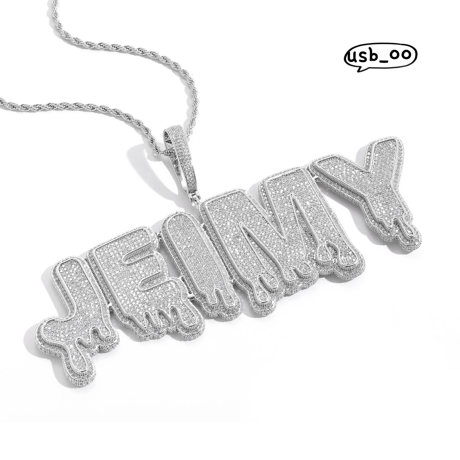 Jewelry Big Size Hip Hop Splicing English Letter Pendant Drop Name Pendants Custom Hiphop Pendant Necklace Men Women