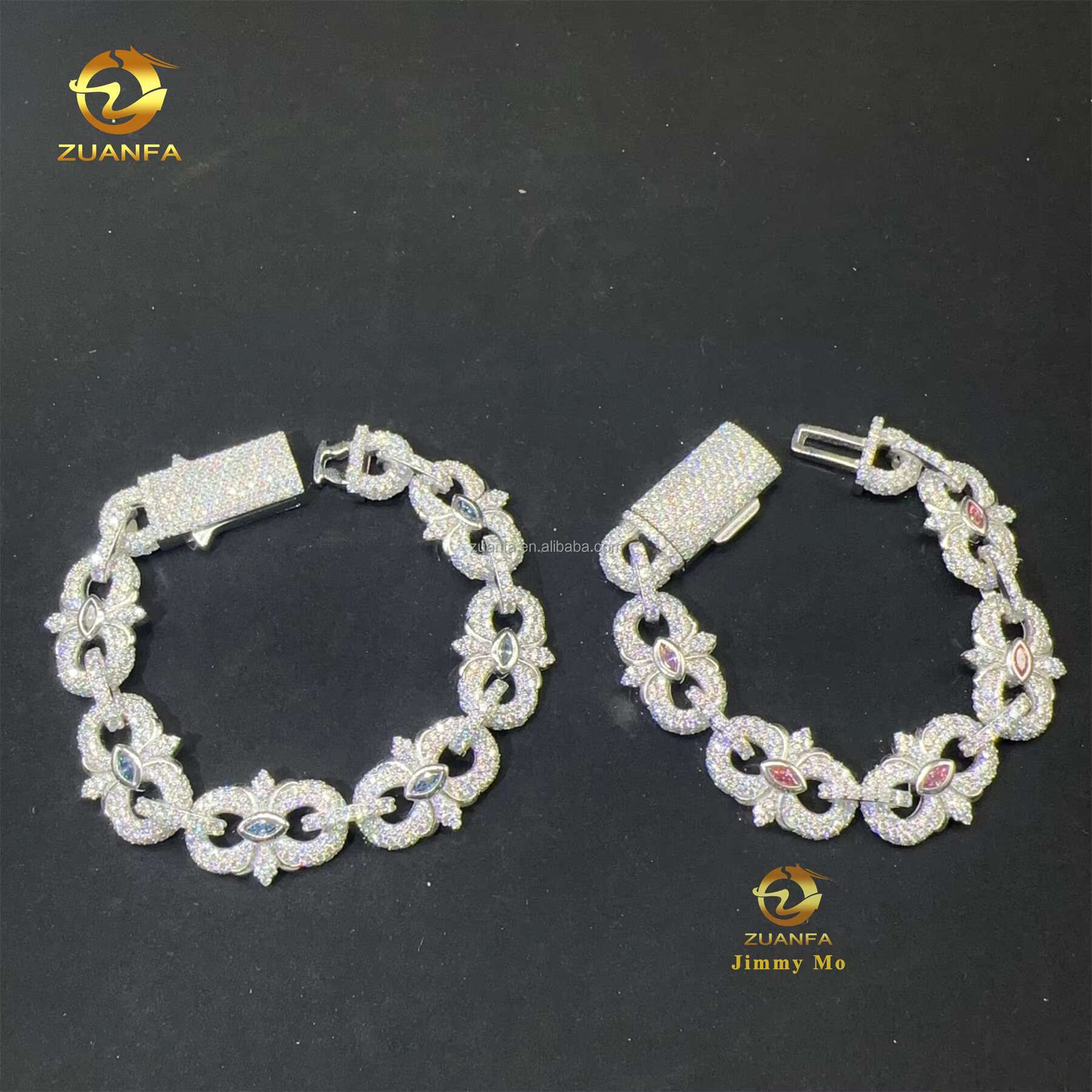 New Arrivals Fashion Style GRA Certificate S925 Silver Jewelry Iced Out Men VVS Moissanite Miami Infinity Cuban Link Bracelet