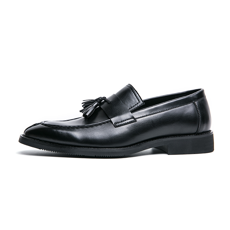 1894 Spring and Summer British Pointed Leather Shoes for Men, British Trendy One Step Business Dress Shoes, Retro Pointed Male Hairstylist, Thick Bott