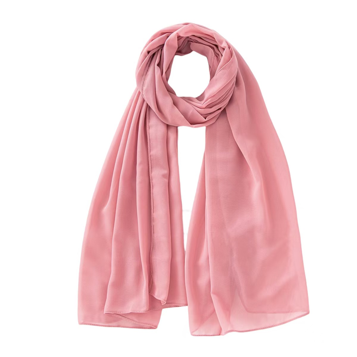 T1170 solid color Malay long scarf monochrome bubble scarf pearl chiffon female scarf headscarf