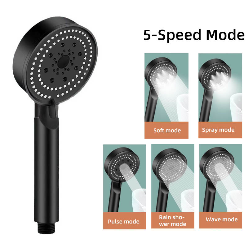 Houseeker 5 Modes Adjustable Shower Head High Pressure Showerheads Water Saving Spray Nozzle Bathroom Accessories M260320