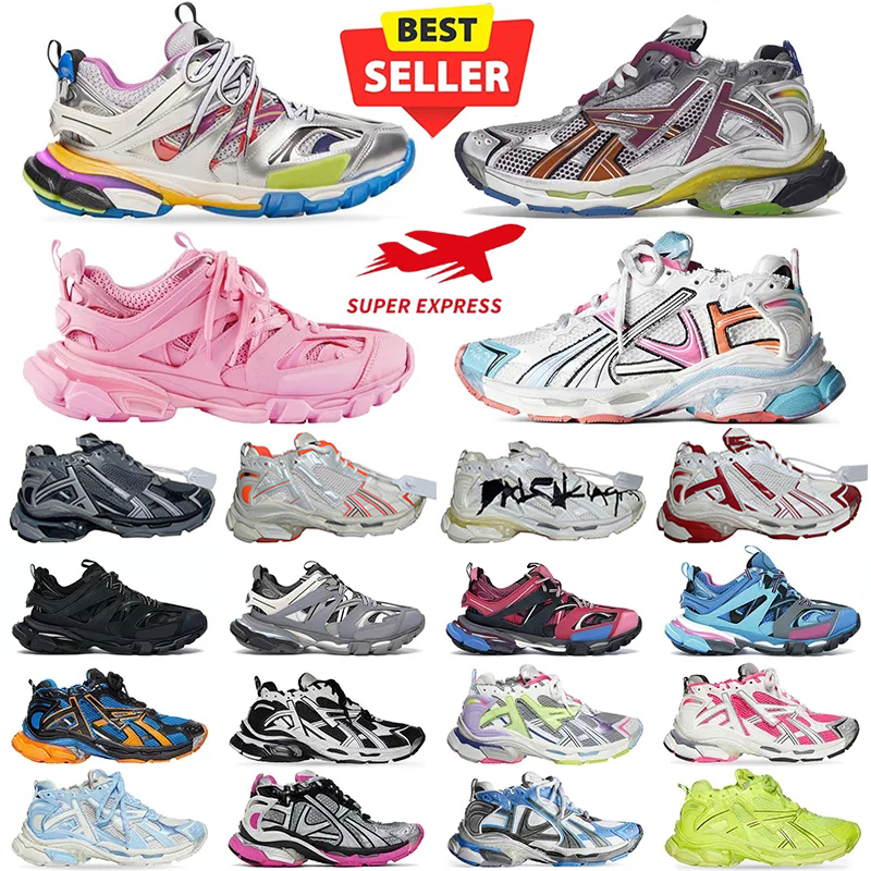 Designer Runners 3.0 7.0 7.5 Casual Shoes Men Women Running Shoes Retro Paris Triple White Black Pink Grey Beige Sneakers Leather Printed Platform 36-46