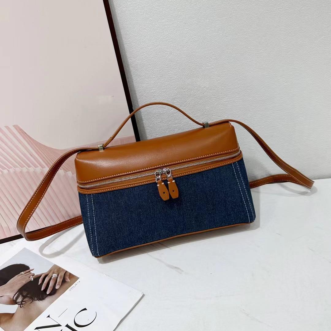 Hot designer bag makeup bag lunch box bag plain cowhide leather handbag crossbody cosmetic bag high quality single designer make up bag elegant e