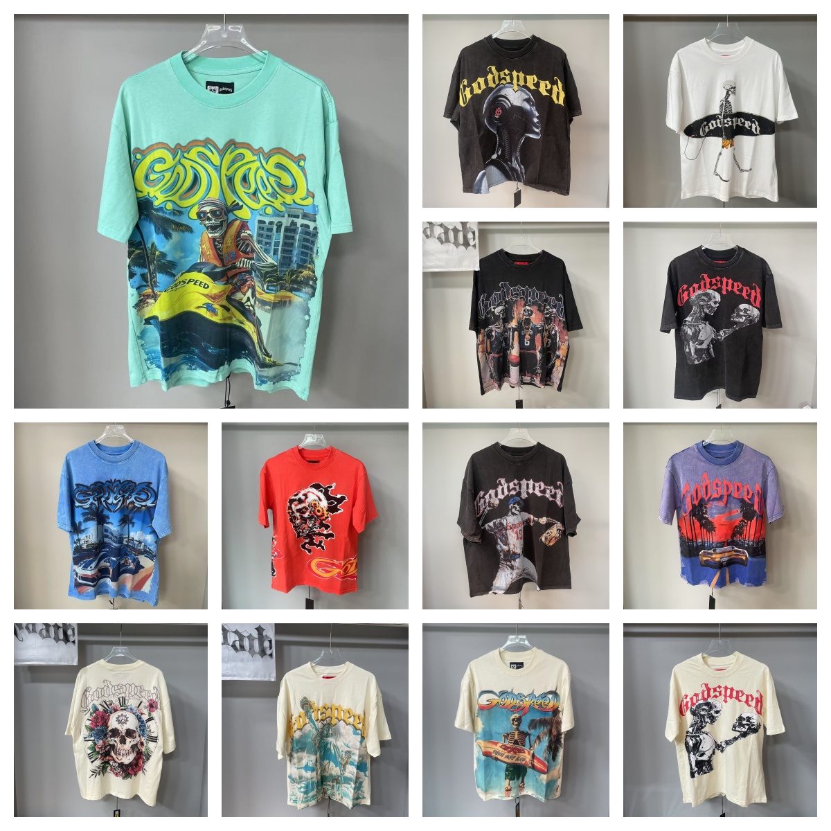 godspeeda shirt designer t shirt mens tshirt short sleeve beach hipster fabric Stree printing Men Women street High Quality Hip Hop Fashion washed black tee US size