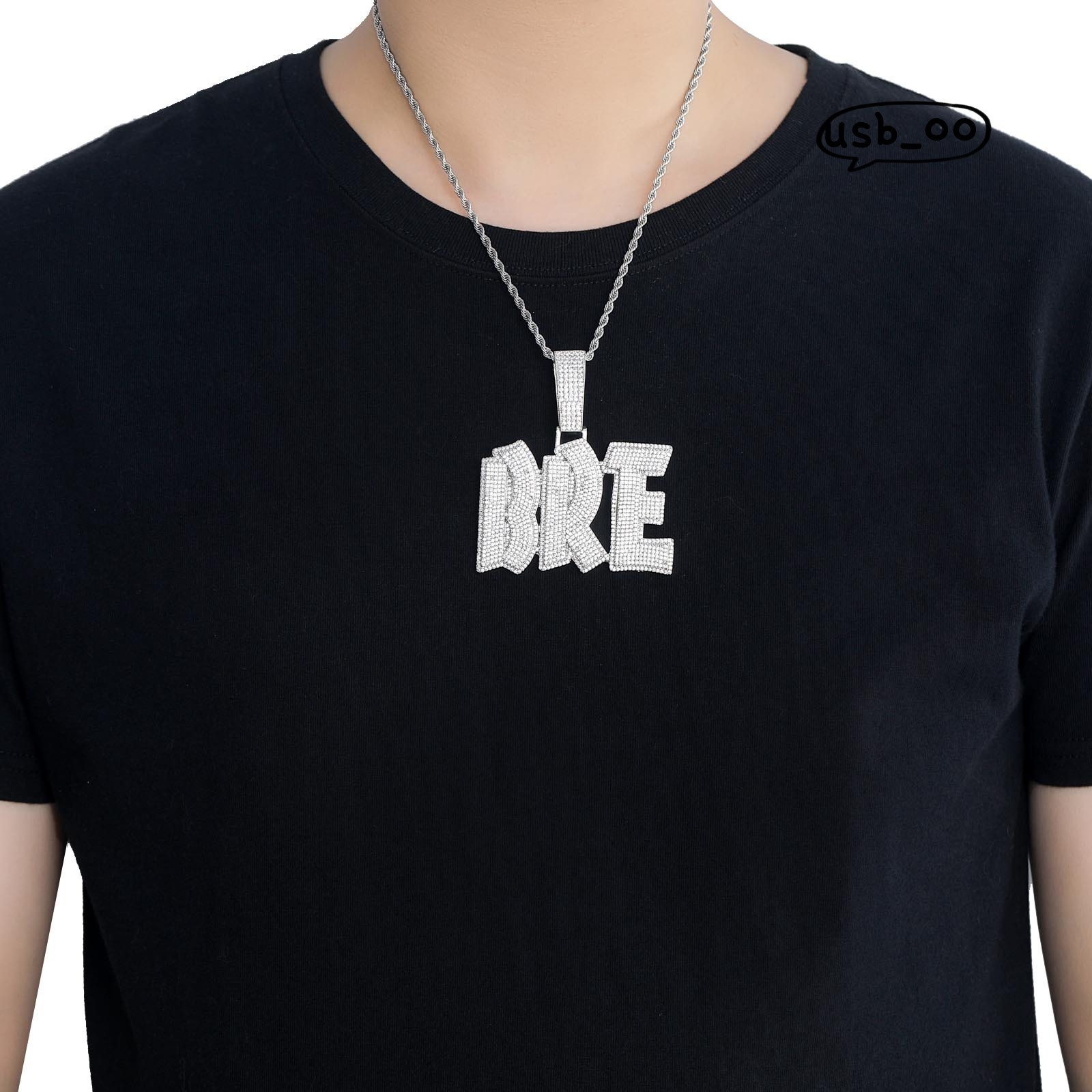 Iced DIY Pendant Custom Hiphop Out Letter Pendant Necklace Gold Plated Copper Moissanite Number Pendants Splicing Name Necklace Men