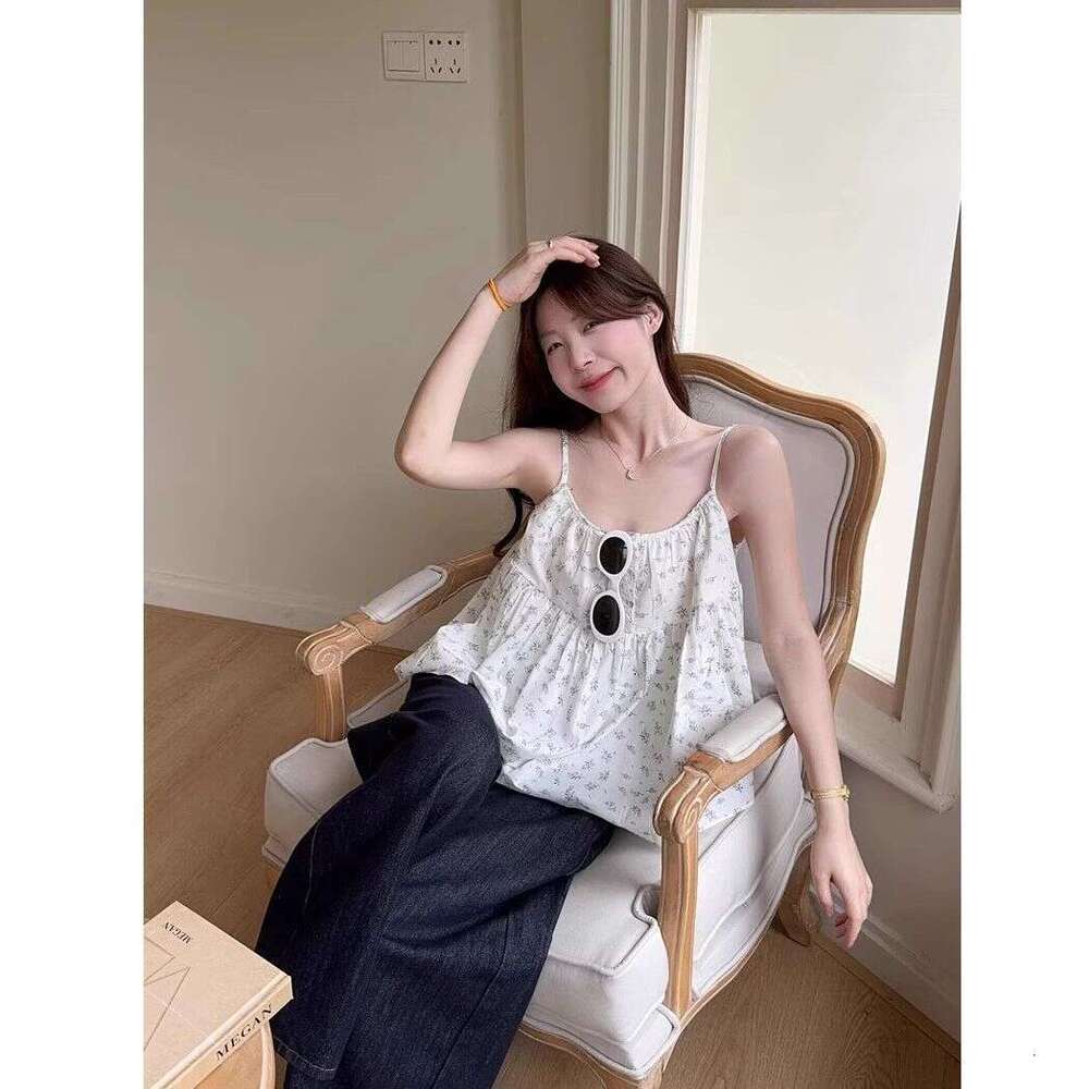 Sweet Style Age-Reducing Vest Floral Top Summer Unique Loose Sleeveless Inner Wear Camisole For Women B5