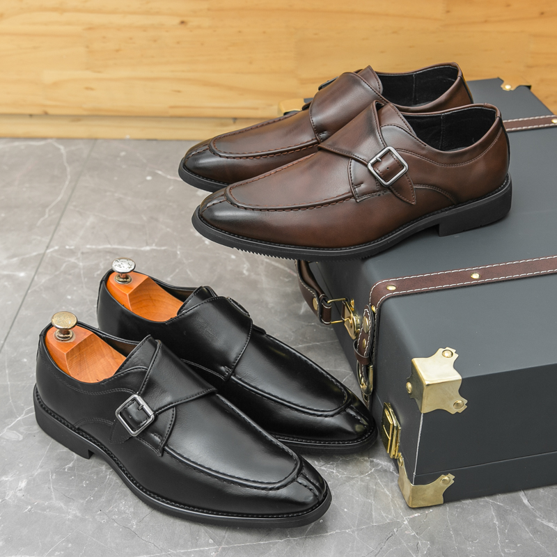 1892- New handmade British style buckle business leather shoes for men's formal wear, single shoes for office and professional wear, men's s