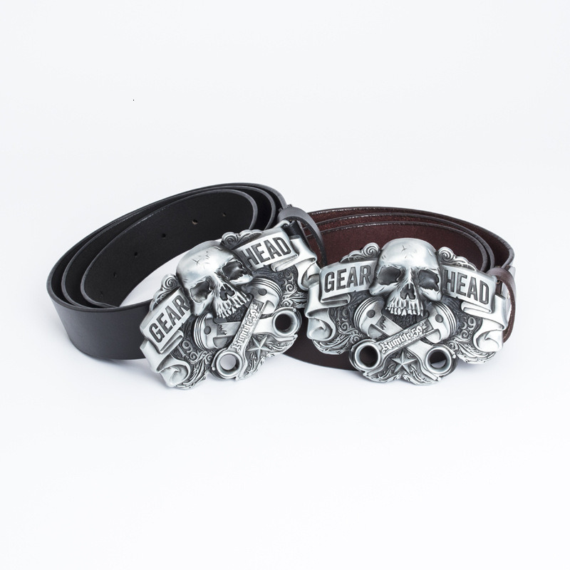 Connecting leather smooth buckle leather belt link iron splint buckle whole cowhide belt accessories punk rock bondage pants belt