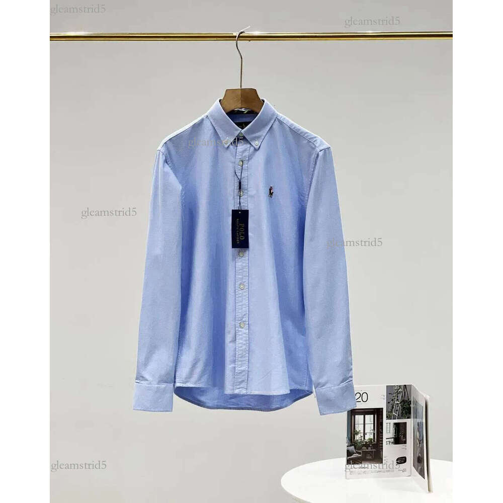 ralphnessshirt Designer shirt Ralphity Laurenity Shirts Kleid Big Horse Stickerei Langarm Slim Revers Laurens High quality shipping cotton rl shirt 282