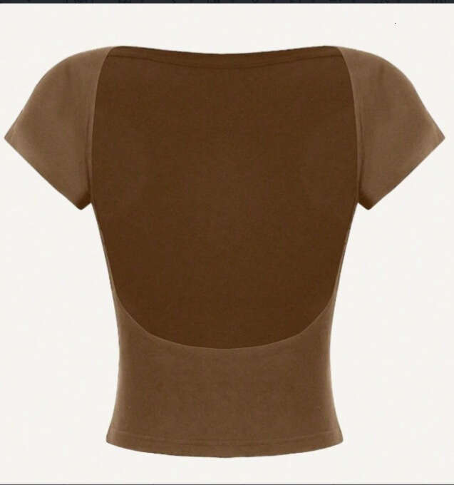 Y2k Summer New Knitted Backless T-Shirt Women's Sexy Slim Fit BM B5