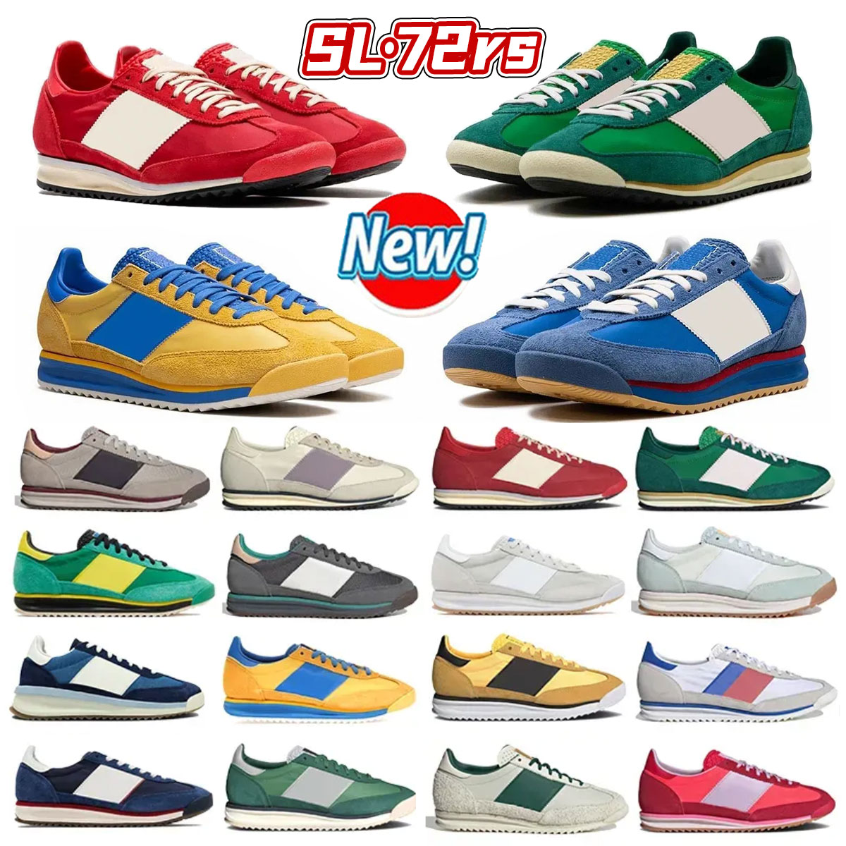 Casual Designer SL 72 RS R og running shoes womens trainers for women Brown White-gray Red Green men Outdoor sports sneakers Free shipping