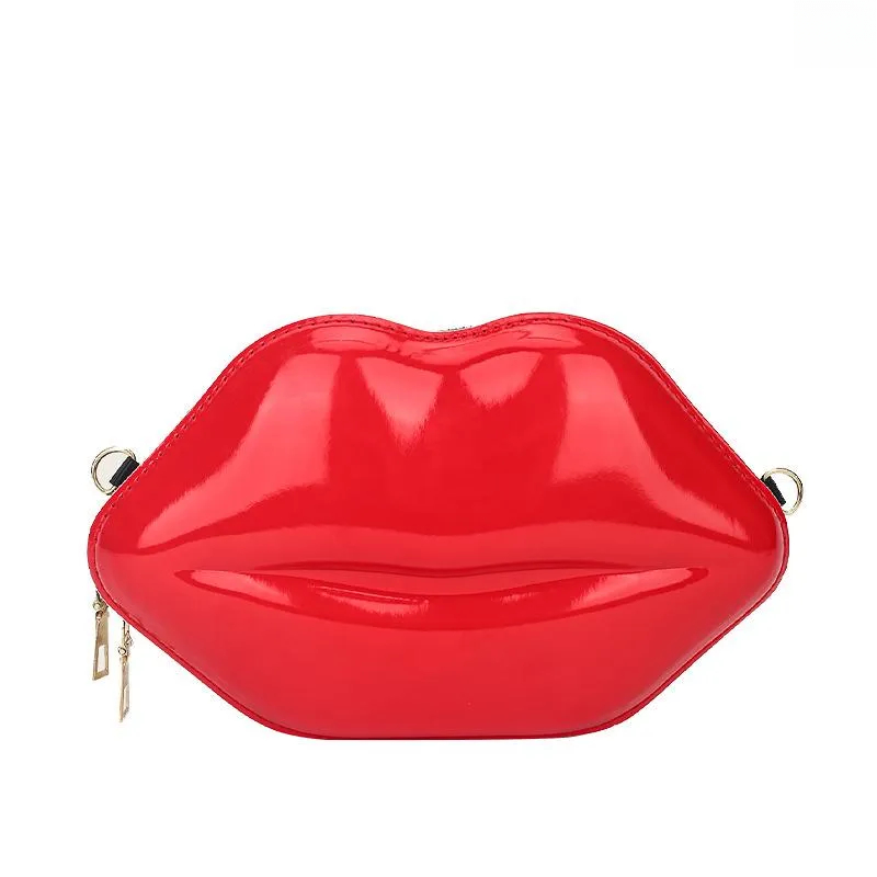 Lip-Inspired Faux Leather Clutch Pouches - Stylish Casual & Formal Wear Companions