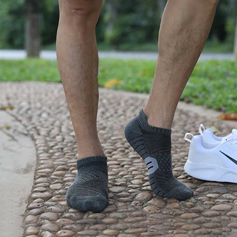 3 Pairs Mens XL Running Socks Thick Wear-Resistant Absorbent Deodorant Outdoor Hiking Sports Ankle Socks W250709