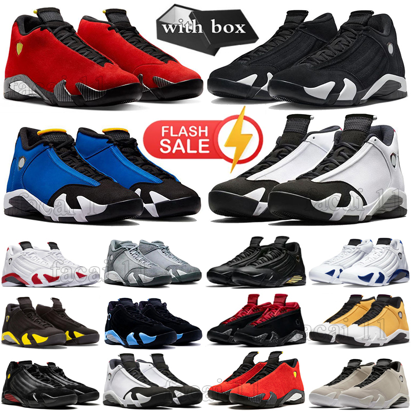 With Box Jump 14 Fint Grey 14s Basketball Shoes Bred Laney Gym Red Blue Black Toe Desert sand Ginger Candy Cane Hyper Royal man Mens Sports Sneaker Trainer