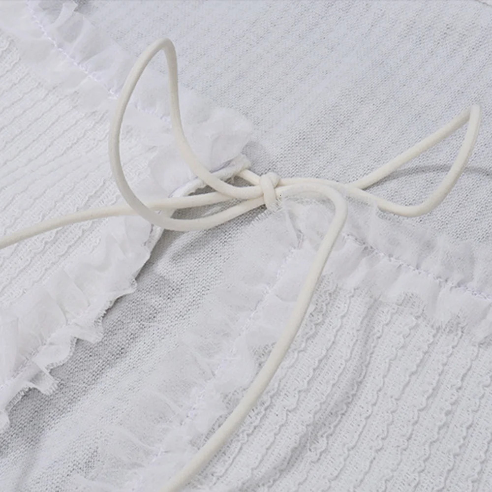 FZCSPEED Womens Ruffle Layered Mini Skirt Twopiece Set Square Neck Crop Top Cardigan Slim Fit Set 250709