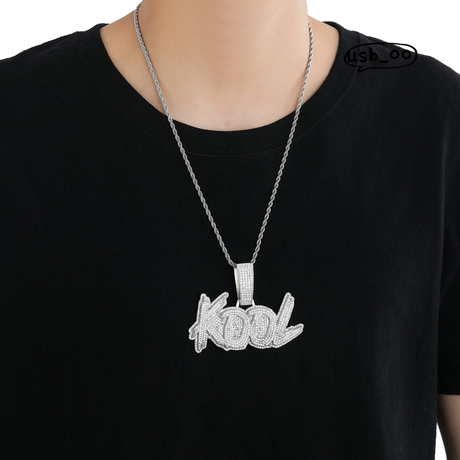 Burr Fashion Pendant Custom Hiphop Letter Pendant Necklace Gold Plated VVS Moissanite Name Pendants Couple Full Diamond Necklaces