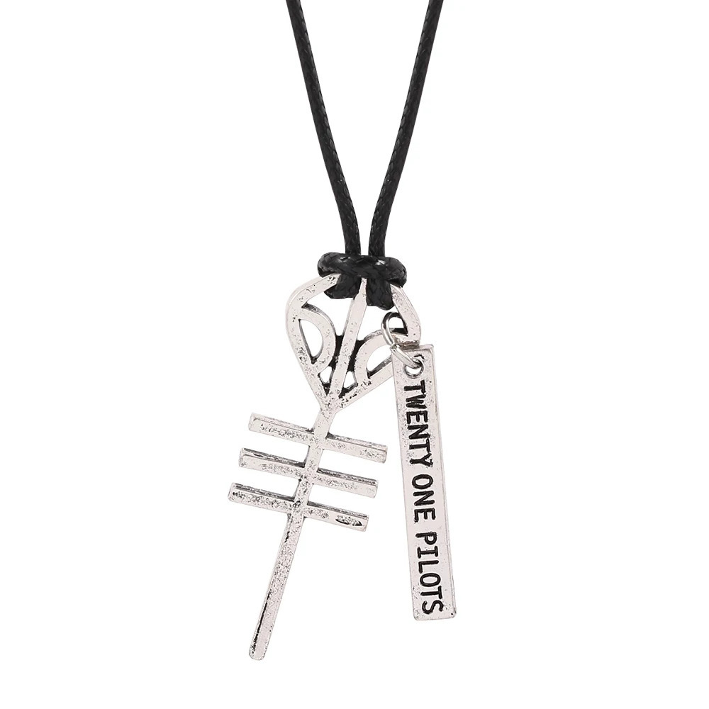 Twenty One Rock Band Necklaces Pendants Cord BFF Friends Skeleton Necklace Punk Men Women Music Hip Hop Jewelry y250704