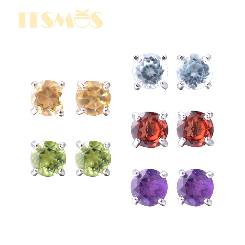 Itsmos Topaz Garnet Ametyst Citrine Orecchini In Pietra Naturale Classici Perid…