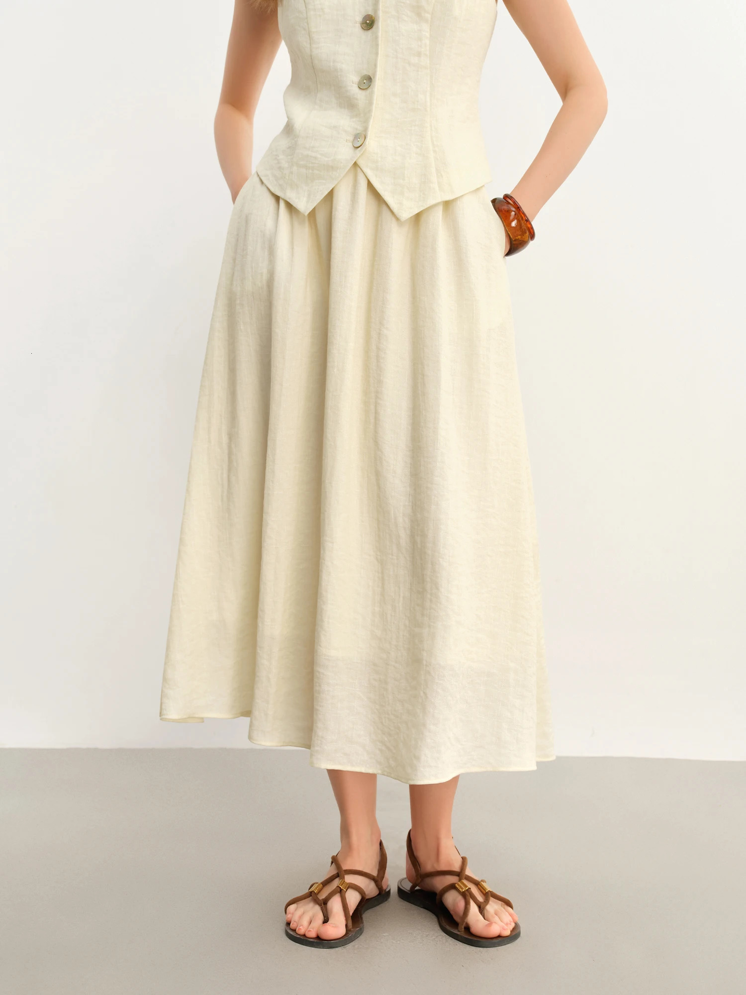 DUSHU Vest Skirt Fashion Suit Summer n Sleeveless Top Twopiece Commuting 25DS8284225DS82845 250709