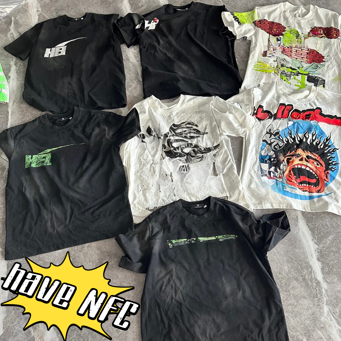 Designer shirt hallstershirt Mens T Shirt Summer Fashion clothes Tshirt Wash Letters Casual streetwear Washed Short Sleeve Man Tee Woman Top Clothing US/EU