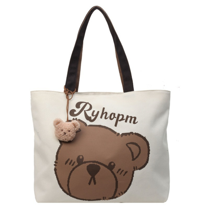 Commuting Cartoon Ins Single Shoulder Large Capacity Tote Bag Versatile Student Class Canvas Handbag hot-sale products