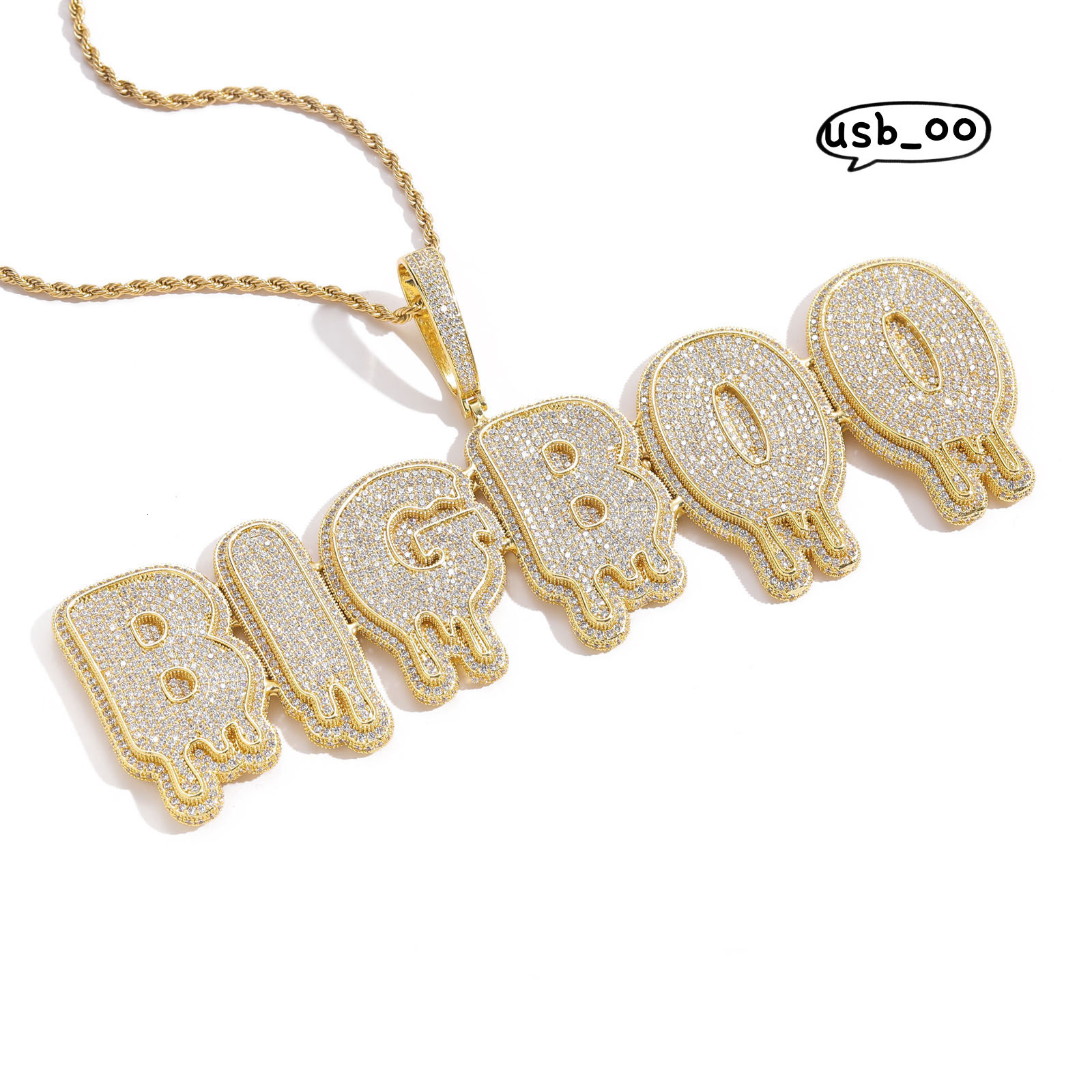 Jewelry Big Size Hip Hop Splicing English Letter Pendant Drop Name Pendants Custom Hiphop Pendant Necklace Men Women