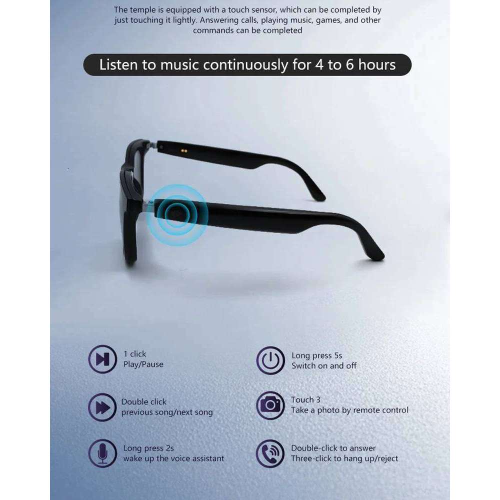 Bluetooth Sunglasses Magnetic Frame 2 In 1 Audio Music Call anti-blue light UV400 Polarized Lens Women Men Smart Glasses