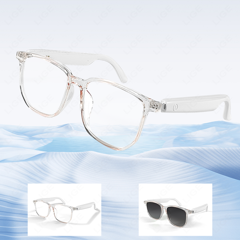 LIGE AI smart glasses anti-blue light sunglasses wireless call glasses outdoor glasses music control speakerunisex style waterproof