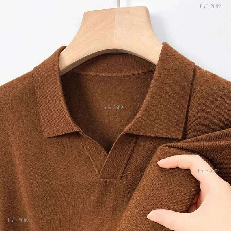 Mens V-neck camisole sweater business casual polo warm with wool. Cashmere sweater. High quality mens clothing 241204