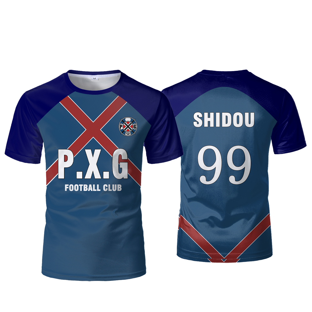 P.X.G Blue Lock Japan Anime Clothing No.9 Rin Shidou Cosplay T Shirts Men's And Women's Casual Sports Loose Tops