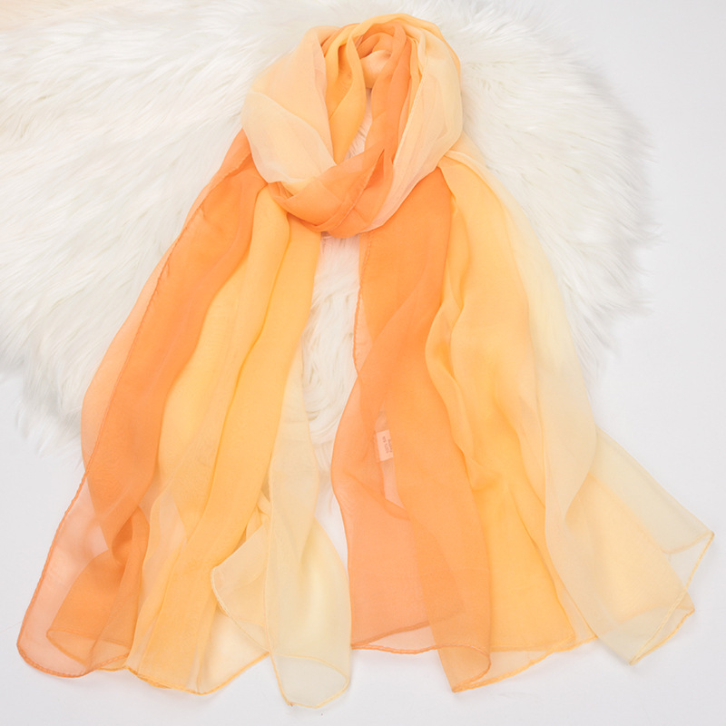 K1286 Chiffon solid color silk scarf spring and summer beach sunscreen towel all-match large shawl dance party scarf