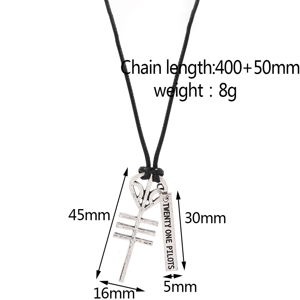 Twenty One Rock Band Necklaces Pendants Cord BFF Friends Skeleton Necklace Punk Men Women Music Hip Hop Jewelry y250704