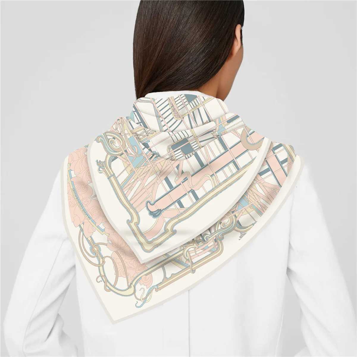 2025 New Design Twill Silk Scarf Luxury Brand 90cm Square Scarves Women Hijab Scarf Foulard Headband Neckerchief Bandana M250709