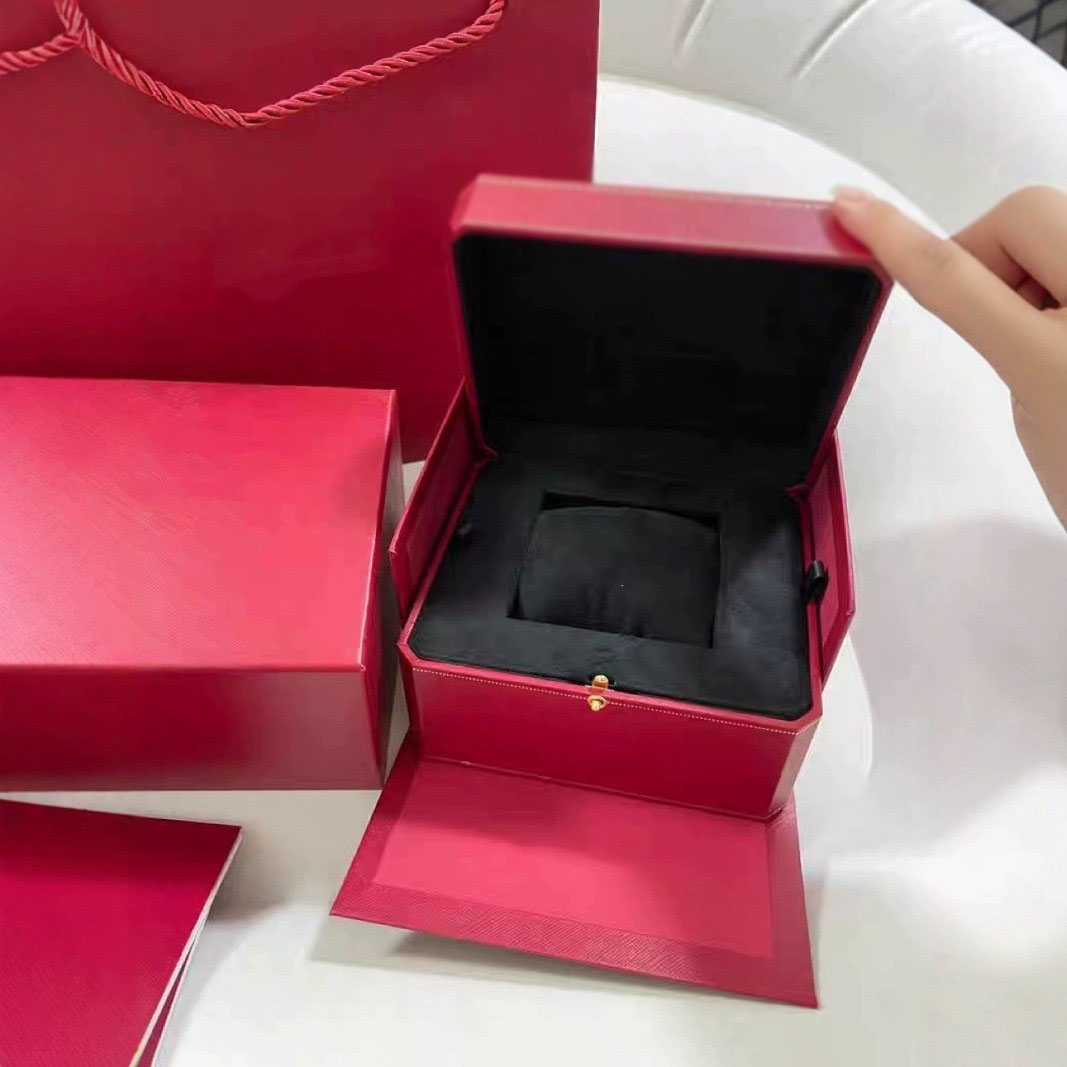 Designer Box Red Watch Box Black Velvet Watch Jewelry Box With Gift Box Complete Set Of Packaging