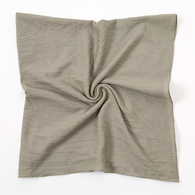 T1171 Fashion solid color soft breathable polyester square scarf monochrome casual headband scarf