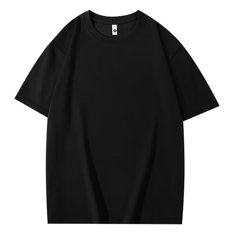 Men's T-Shirts Stylish Basic Black Unisex Crew Neck T-Shirt for Everyday Wear A20