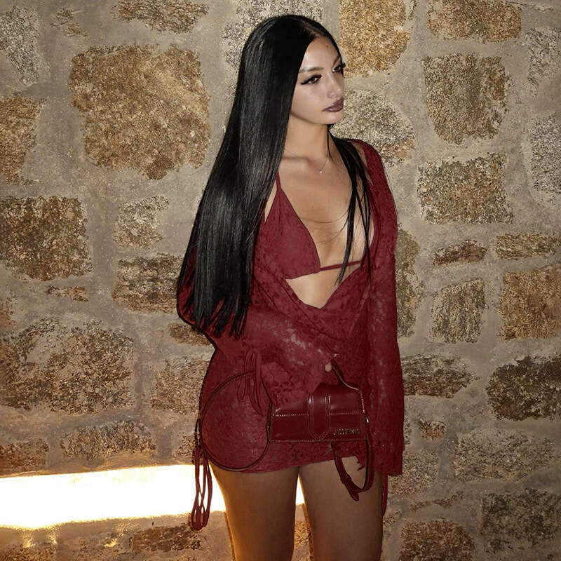 Women's Clothing Autumn Winter New Sexy Lace Hot Girl Party Dress B5