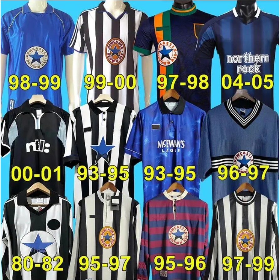 New castleS 95 96 97 99 2000 01 03 04 SHEARER Retro SOCCER jerseys HAMANN SHEARER PINAS 1993 1980 82 05 2006 UNITED OWEN classic FOOTBALL SHIRTS Ginola long sleeves 88888