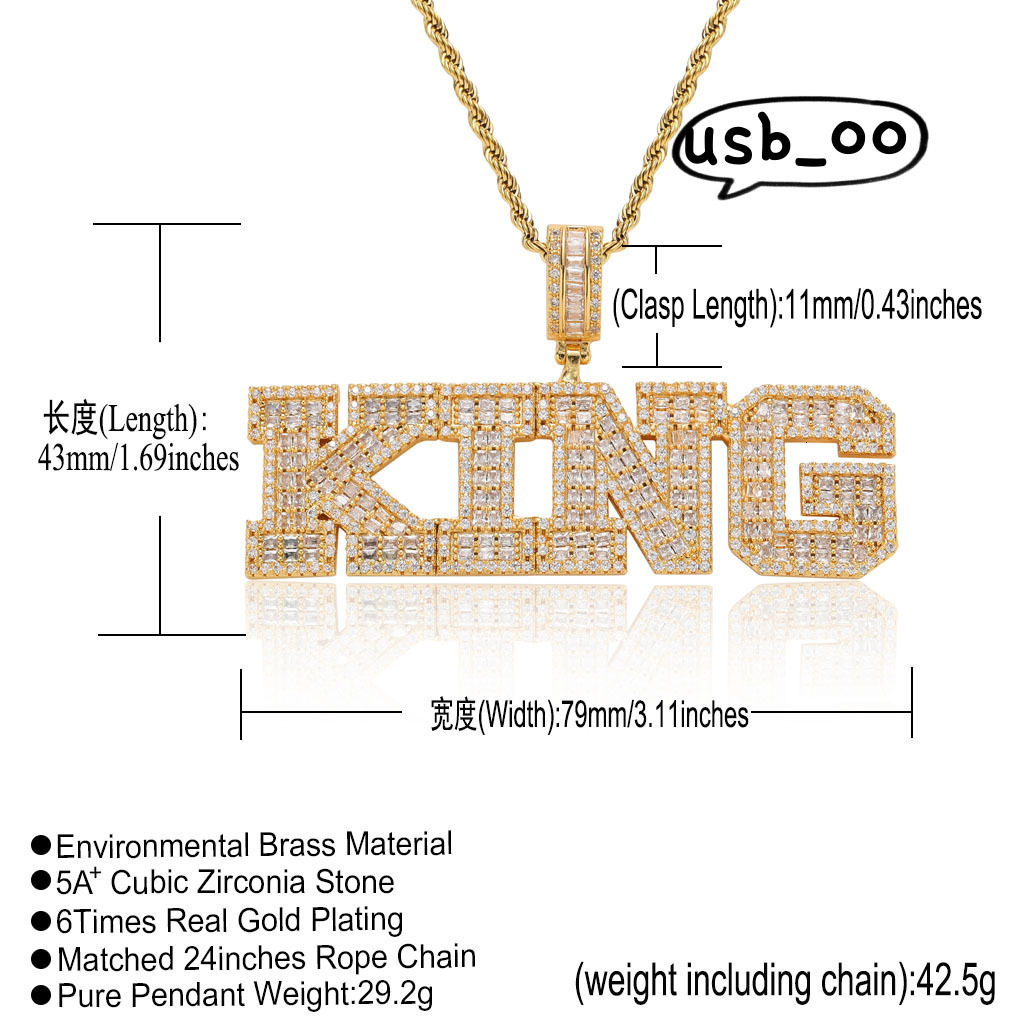 Pendant Out Letter DIY Iced Cubic Moissanite Monogrammed Pendants T Square Diamond Name Pendants for Couple