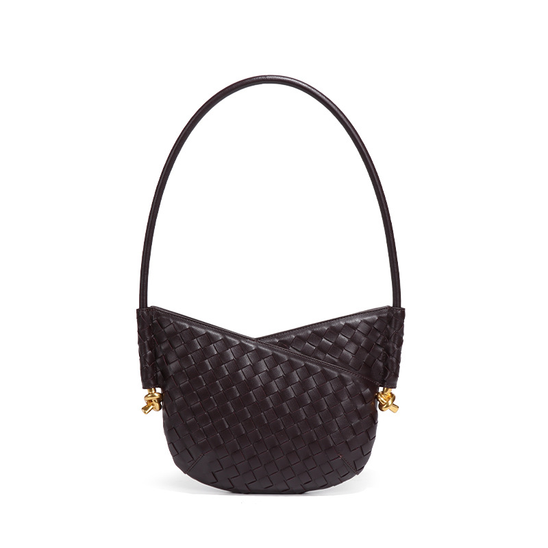 2025 Featured Fashionable Single - shoulder Bag Woven PU Women's Bag Versatile Practical Retro Elegant High - end Handbag Heart - shaped Casual B