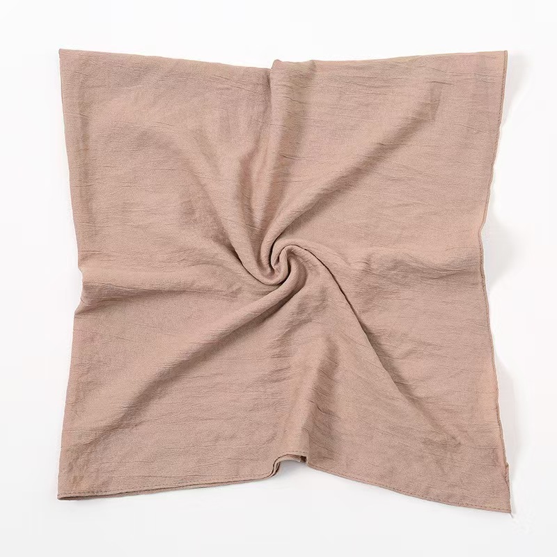 T1171 Fashion solid color soft breathable polyester square scarf monochrome casual headband scarf