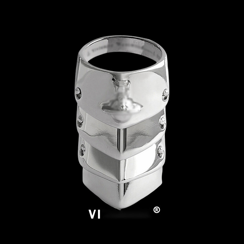 Vivie Armor Ring Queen designer rings joint Ring Dowager Saturn Vintage Ring Punk Silver 18K Stainless Steel personality Band rings