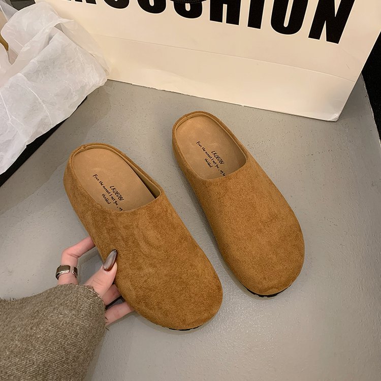 2025 hot new free shipping designer slippers for womens flat slippers grey yellow khaki pink New versatile soft sole casual single shoe