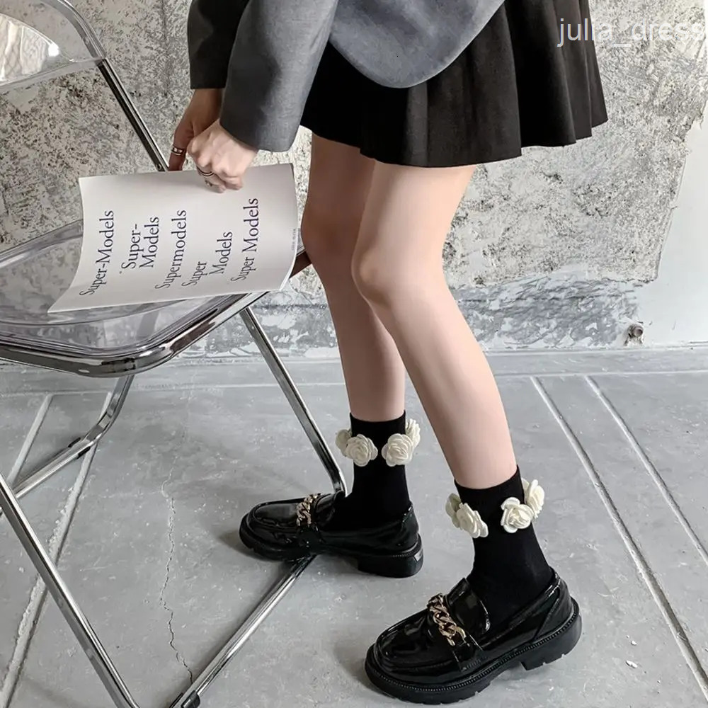 Comfortable Sweet Middle Tube JK Spring Cotton Lolita Socks Strong Mens Socks Women Socks Rose Socks