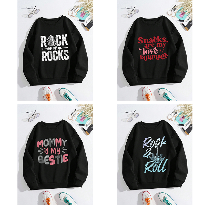 Pure cotton sweater women's 2025 new black spring and autumn American letters women's fashion high street casual coat