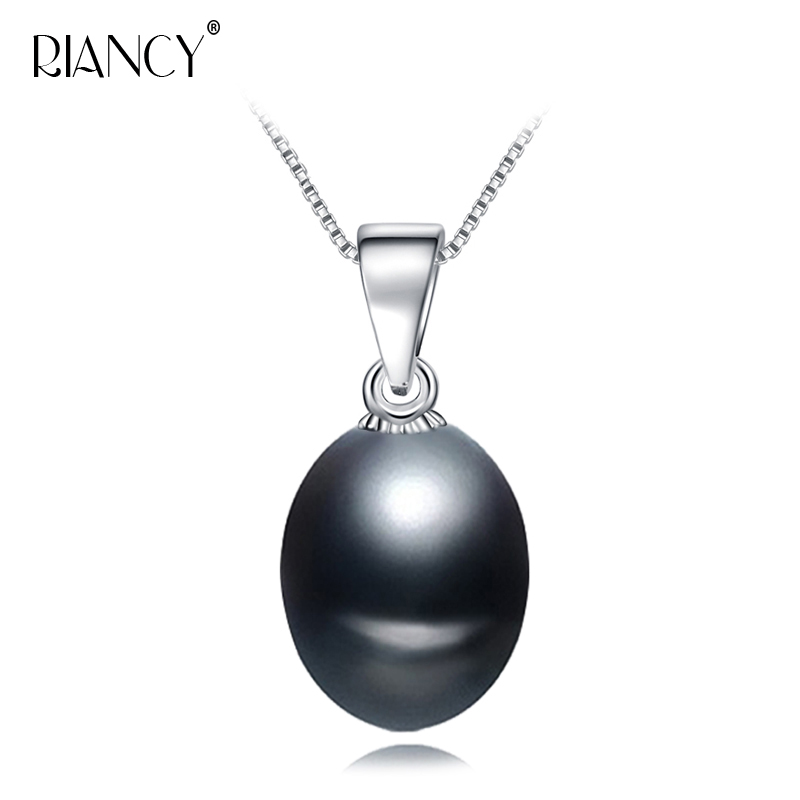 925 Ciondolo Perle In Argento Sterling Per Donne Genuine Bianche Bianche A Sosp…