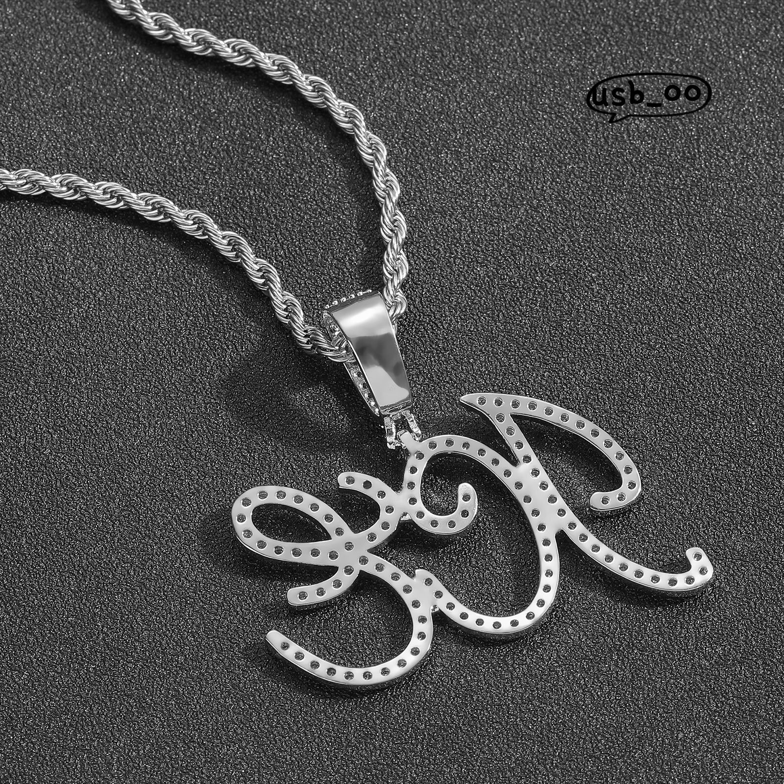 Name Customized Letter Splicing Copperplate Pendant Necklace Personalized DIY Fashion Alphabet Pendants Couple Hip Hop Jewelry